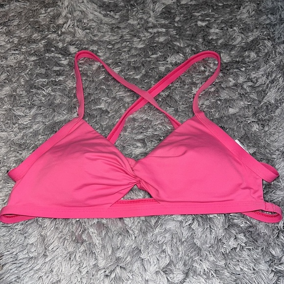 Abercrombie&Fitch Pink Criss Cross Pink Bathing Suit Top - Picture 2 of 5